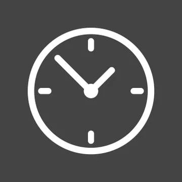 Clock icon, flat design. Vector illustration on grey background Stockillustratie
