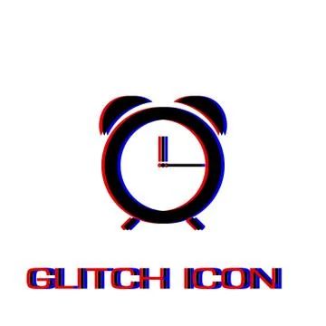 Clock icon flat Stock Illustration