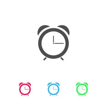 Clock icon flat Stock Illustration