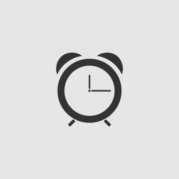 Clock icon flat Stock Illustration