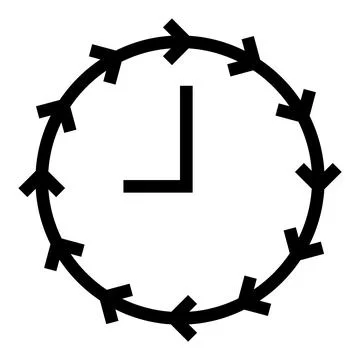 Clock icon in flat style with arrows and clock hand. Clock icon for time control Stockillustratie