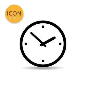 Clock icon flat style. イラスト素材