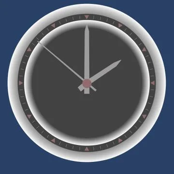 Clock icon in flat style Stock Illustration