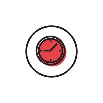 Clock icon in flat style Ilustración de archivo