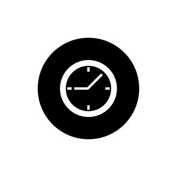 Clock icon in flat style Ilustração Stock