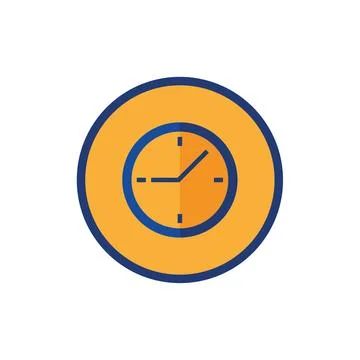 Clock icon in flat style Stock-Illustration