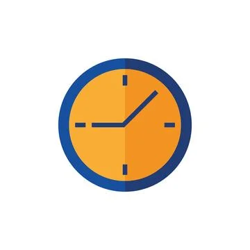 Clock icon in flat style Illustrazione stock