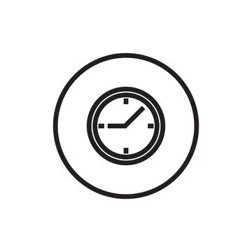 Clock icon in flat style Stock Illustration