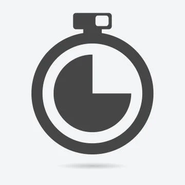 Clock icon flat style isolated on background. Clock icon sign symbol for web 스톡 일러스트