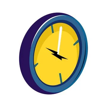 Clock icon in flat style isolated on white background. Time symbol illustration Illustrazione stock