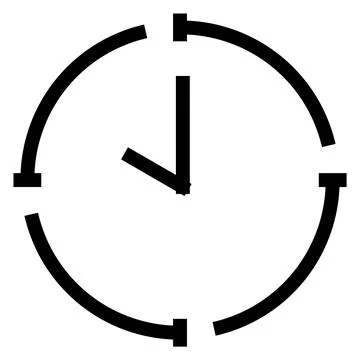 Clock icon in flat style with periods of time and clock hand. Icon for time Stockillustratie