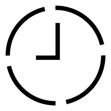 Clock icon in flat style with periods of time and clock hand. Clock icon for Stockillustratie