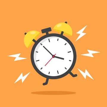 Clock icon in flat style. Round watch vector illustration on isolated backg.. Stockillustratie