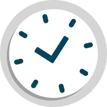 Clock icon in flat style, timer on color background. Vector design element Stock Illustration