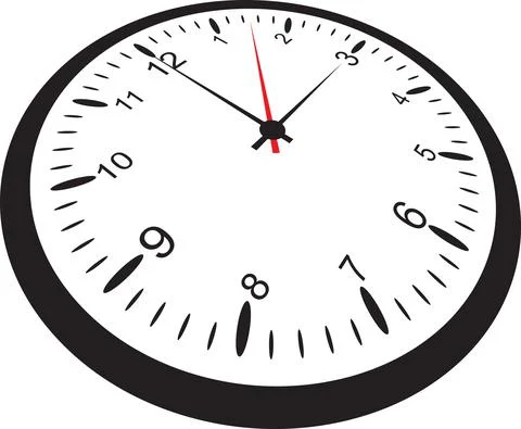 Clock icon in flat style, timer on white background. Business watch. Illustrazione stock