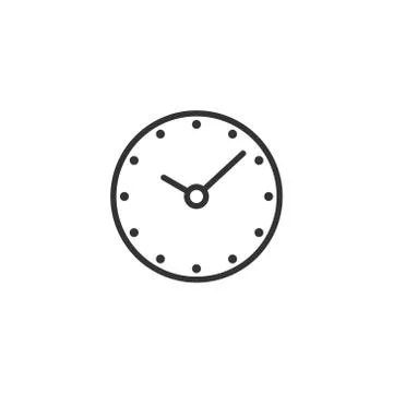 Clock icon in flat style. Watch vector illustration on white isolated backgro Stock Illustration