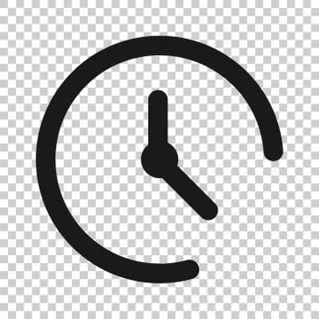 Clock icon in flat style. Watch vector illustration on white isolated backgro Stockillustratie