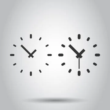 Clock icon in flat style. Watch vector illustration on white isolated backgro Stockillustratie
