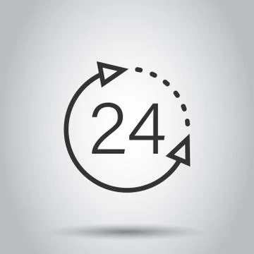 Clock icon in flat style. Watch vector illustration on white isolated backgro Stockillustratie