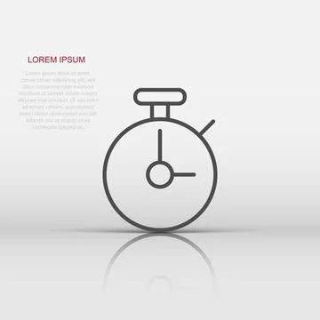 Clock icon in flat style. Watch vector illustration on white isolated backg.. Stock Illustration