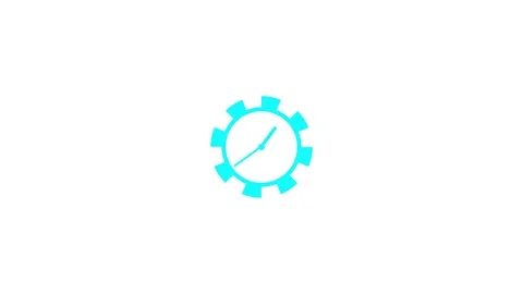 Clock icon with gear frame animated Stock Footage 263874144