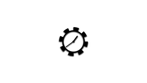 Clock icon with gear frame animated Stock Footage 263874157
