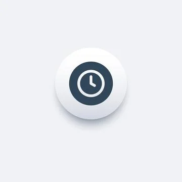 Clock icon in glossy style. Clock icon page symbol for your web site design Stock Illustration