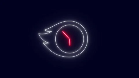 Clock icon. glowing neon time lapse clock icon animation. Stock Footage 274547515