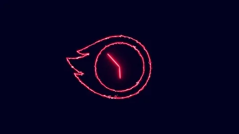 Clock icon. glowing neon time lapse clock icon animation. Stock Footage 274547516