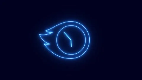 Clock icon. glowing neon time lapse clock icon animation. Stock Footage 274547517