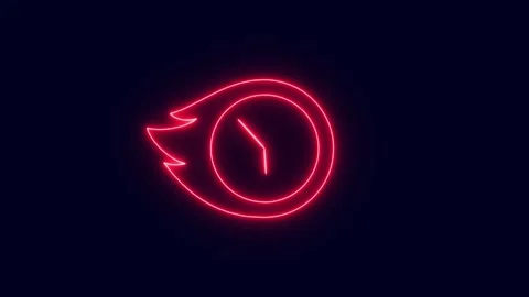 Clock icon. glowing neon time lapse clock icon animation. Stock Footage 274547523