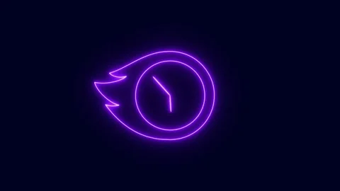 Clock icon. glowing neon time lapse clock icon animation. Stock Footage 274547526
