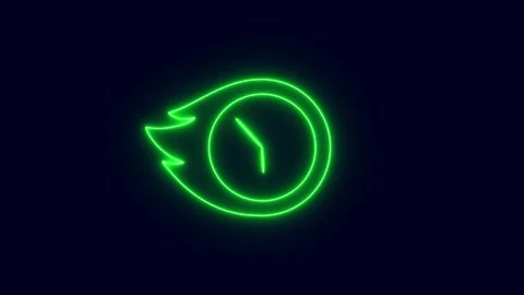 Clock icon. glowing neon time lapse clock icon animation. Stock Footage 274547527