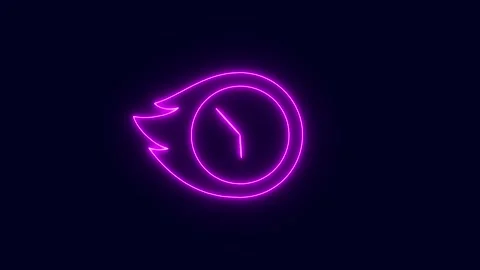 Clock icon. glowing neon time lapse clock icon animation. Stock Footage 274547532