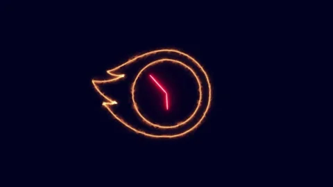 Clock icon. glowing neon time lapse clock icon animation. Stock Footage 274547538