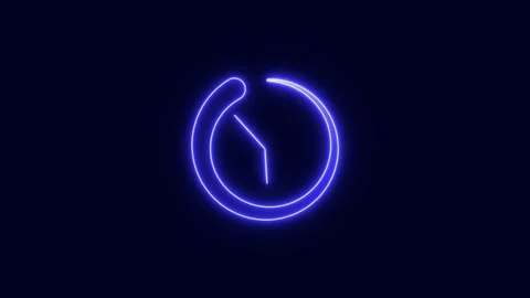 Clock icon. glowing neon time lapse clock icon animation. Stock Footage 274547539