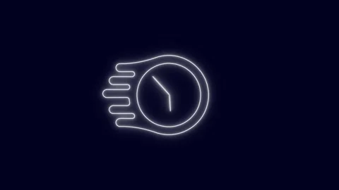 Clock icon. glowing neon time lapse clock icon animation. Stock Footage 274547548