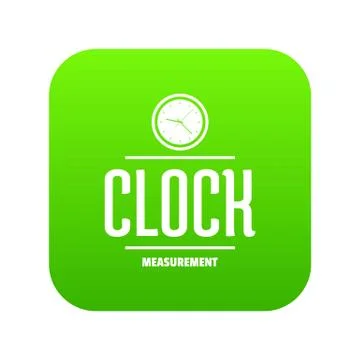 Clock icon green vector Stock Illustration