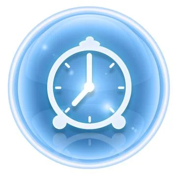 Clock icon ice, isolated on white background Illustrazione stock