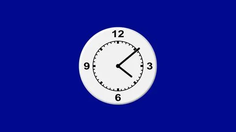 Clock icon illustration on blue background. Stock Illustration
