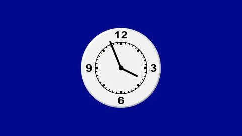 Clock icon illustration on blue background. Stock Illustration