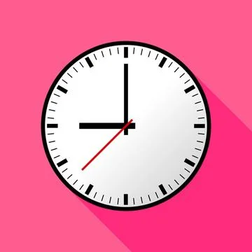 Clock icon, illustration, flat design. Clock icon, Vector illustration, fl... Stock Photos