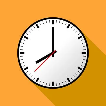 Clock icon, illustration, flat design. Clock icon, Vector illustration, fl... Stock Photos