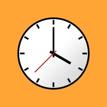 Clock icon, illustration, flat design. Clock icon, illustration, flat desi... Stock Photos
