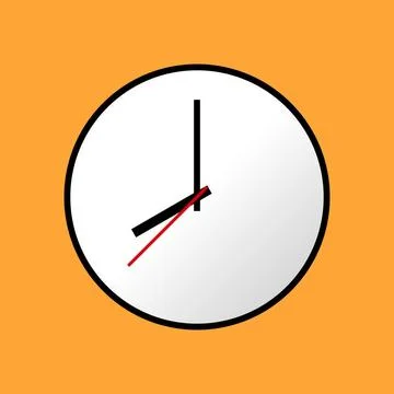 Clock icon, illustration, flat design. Clock icon, illustration, flat desi... Stock Photos