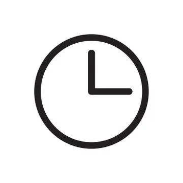 Clock icon illustration. Flat vector clock pictogram. Stock Illustration