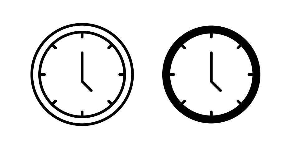 Clock icon Illustration set. Vector Eps10 for apps Illustrazione stock