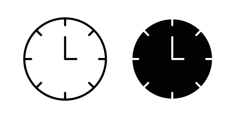 Clock icon illustration vector, icon set for apps Illustrazione stock