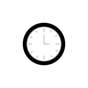 Clock icon. illustration. Watch, time icon isolated on white Stock Illustration