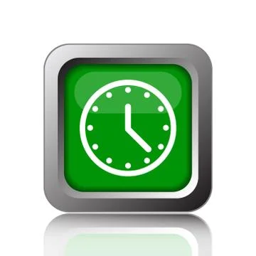 Clock icon. Internet button on black background.. Stock Illustration
